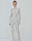 VOTIVA MAXI DRESS IN IVORY METALLIC LACE