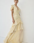 ALCINA MAXI DRESS IN SOFT YELLOW - De La Vali