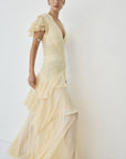 ALCINA MAXI DRESS IN SOFT YELLOW - De La Vali