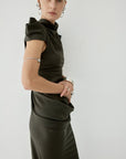 COSIMA MAXI DRESS IN CHOCOLATE BROWN SATIN