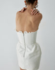 NOCTURNE MINI DRESS IN IVORY TWILL - De La Vali