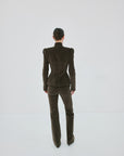 VEGA JACKET IN CHOCOLATE BROWN COTTON VELVET