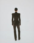 VEGA JACKET IN CHOCOLATE BROWN COTTON VELVET - De La Vali