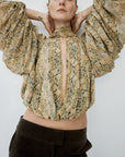 SOLANA TOP IN SERPIENTE YELLOW CHIFFON