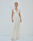 SOLINA MAXI DRESS IN IVORY LACE