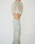 SELENE FUR CAPELET IN CREAM MONGOLIAN FUR