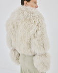 VESPERA JACKET IN CREAM MONGOLIAN FUR