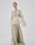 WILLOW MAXI DRESS IN STONE BEIGE AND SOFT YELLOW - De La Vali