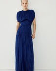 NYMERA MAXI DRESS IN DEEP BLUE TULLE - De La Vali