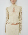 VITALIS TOP IN SOFT YELLOW LACE - De La Vali