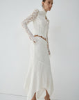 FAELA MIDI SKIRT IN IVORY LACE