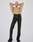 ELUNARA TOP IN TRUFFLE BROWN FINE LACE