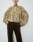 SOLANA TOP IN SERPIENTE YELLOW CHIFFON - De La Vali