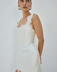 MORTA MINI DRESS IN IVORY TWILL - De La Vali