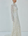VOTIVA MAXI DRESS IN IVORY METALLIC LACE - De La Vali