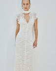 SOLINA MAXI DRESS IN IVORY LACE - De La Vali