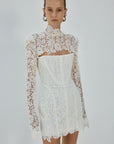 VIRESCO MINI DRESS IN IVORY LACE