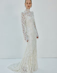 VOTIVA MAXI DRESS IN IVORY METALLIC LACE
