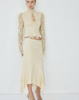 FAELA MIDI SKIRT IN SOFT YELLOW LACE