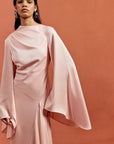 HAUSOS MAXI DRESS IN BABY PINK SATIN CREPE