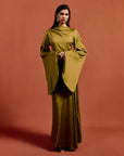 HAUSOS MAXI DRESS IN FENNEL SATIN CREPE