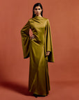 HAUSOS MAXI DRESS IN FENNEL SATIN CREPE
