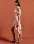 HEMERA MINI DRESS IN BABY PINK SILK CHIFFON