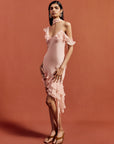 HEMERA MINI DRESS IN BABY PINK SILK CHIFFON