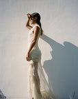 AUSTERE MAXI DRESS IN IVORY LACE - De La Vali