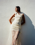 AUSTERE MAXI DRESS IN IVORY LACE - De La Vali