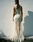 AUSTERE MAXI DRESS IN IVORY LACE - De La Vali