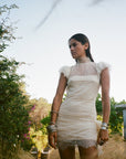 SILENTIUM MINI DRESS IN IVORY LACE - De La Vali