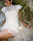 SILENTIUM MINI DRESS IN IVORY LACE - De La Vali