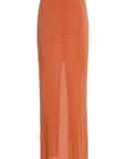PALMA SKIRT IN ORANGE BEADED MESH - De La Vali