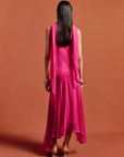 MISTICA MIDI DRESS IN HOT PINK SILK CHIFFON