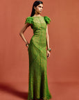 NEPHELE MAXI DRESS IN SPRING GREEN LACE