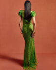 NEPHELE MAXI DRESS IN SPRING GREEN LACE