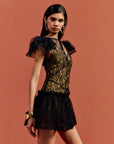 NEPHELE MINI DRESS IN BLACK LACE