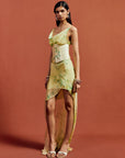 PERENNA MIDI DRESS IN PRIMAVERA - YELLOW SILK CHIFFON
