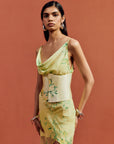 PERENNA MIDI DRESS IN PRIMAVERA - YELLOW SILK CHIFFON