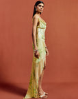PERENNA MIDI DRESS IN PRIMAVERA - YELLOW SILK CHIFFON