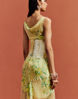 PERENNA MIDI DRESS IN PRIMAVERA - YELLOW SILK CHIFFON