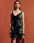 PERENNA MIDI DRESS IN PRIMAVERA - BLACK SILK CHIFFON
