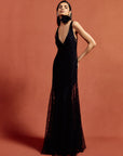 PERSEPHONE MAXI DRESS IN BLACK LACE - De La Vali