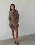 SOL MINI DRESS IN GUEPARDO GEORGETTE CHIFFON