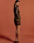 SITHON MINI DRESS IN BLACK LACE