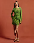SITHON MINI DRESS IN SPRING GREEN LACE