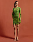 SITHON MINI DRESS IN SPRING GREEN LACE