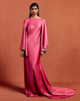 XANTHE MAXI DRESS IN HOT PINK SATIN CREPE