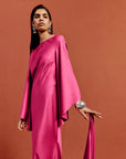 XANTHE MAXI DRESS IN HOT PINK SATIN CREPE